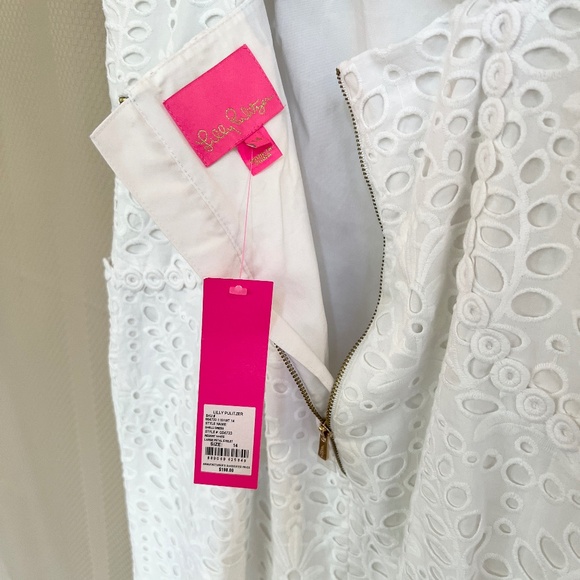 Lilly Pulitzer Shelli Resort White Petal Eyelet Shift Tie Back Dress Sz14 NWT - Picture 6 of 15